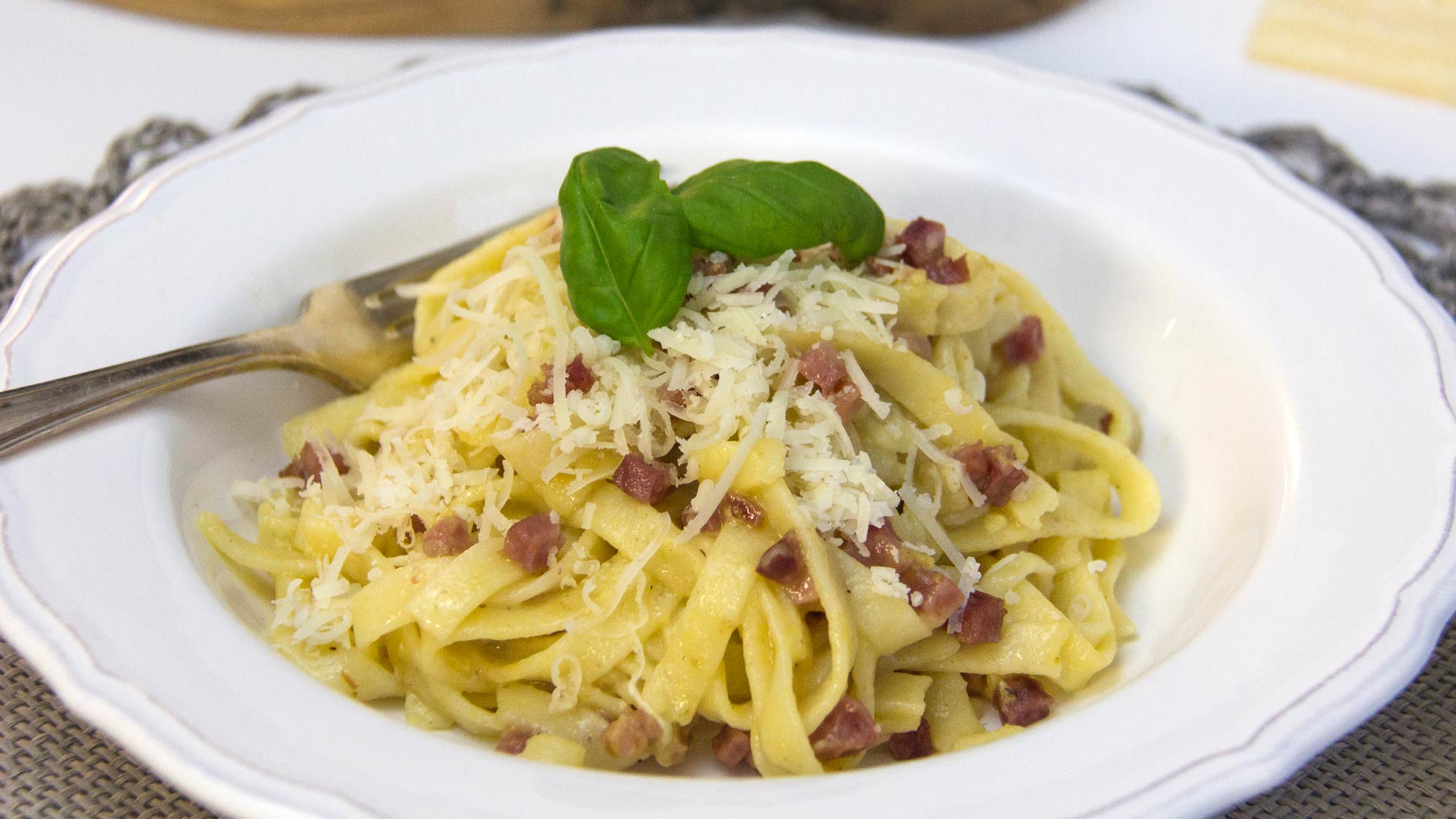 Tagliatelle Carbonara hausgemachter Pasta glutenfrei rezepte Kenwood