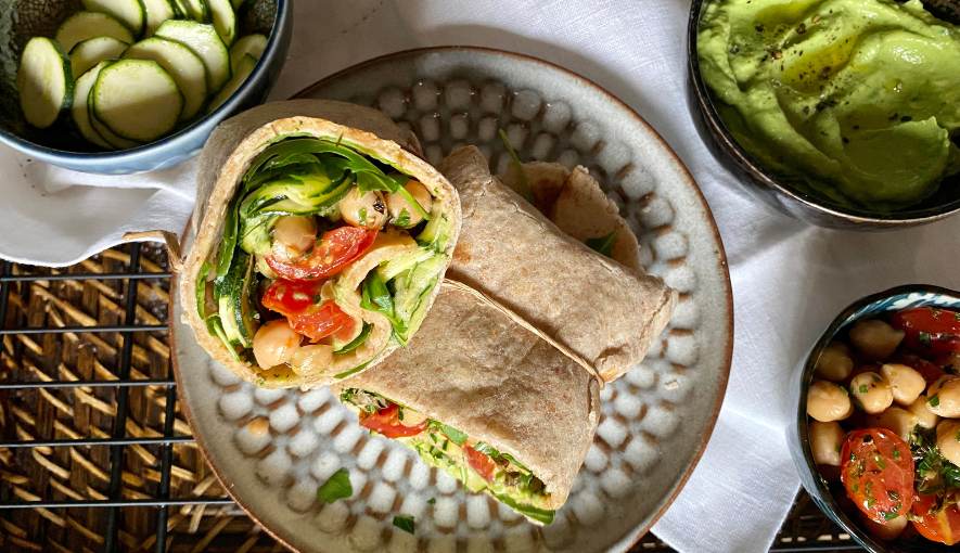 Wrap con ceci e verdure