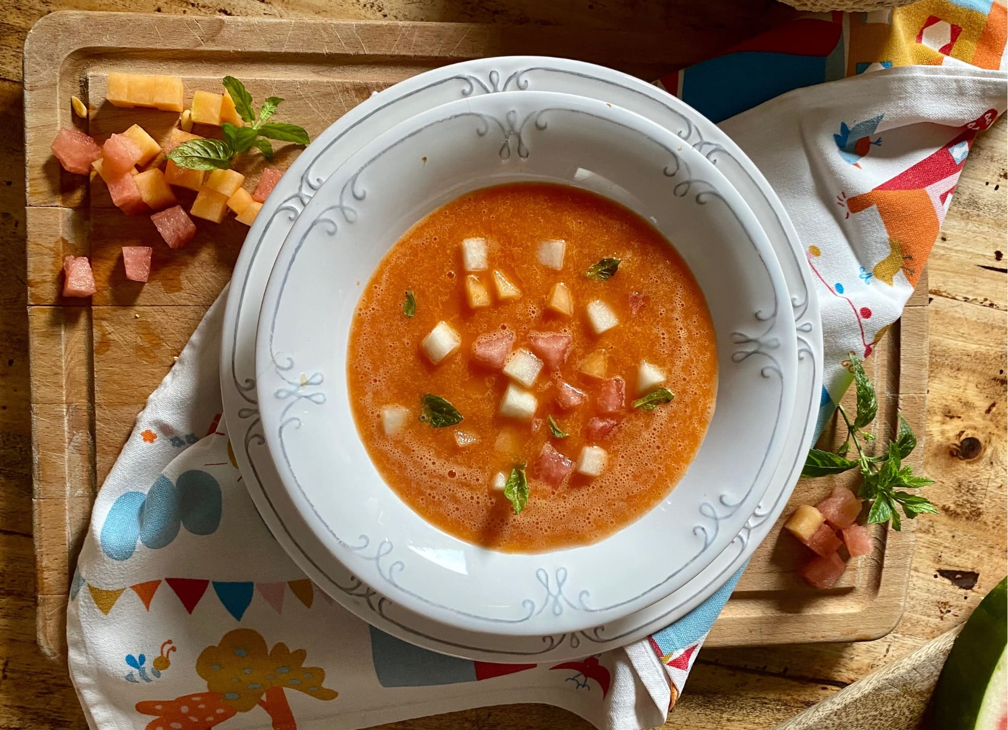 Zuppa di anguria e melone