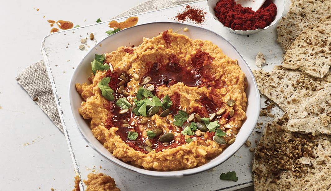 Hummus con carote e fagioli